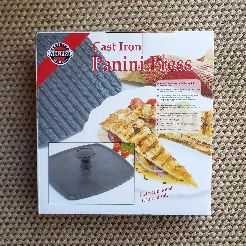 NEW Norpro Cast Iron Panini sandwich press home kitchen dining